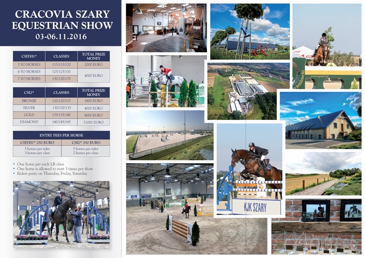 Cracovia Szary Equestrian Show 03-06.11.2016 plakat, patronat medialny, www.equista.pl