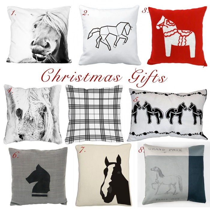 Christmas Gifts Pillows świąteczne prezenty poduszki poszewki z motywem konia