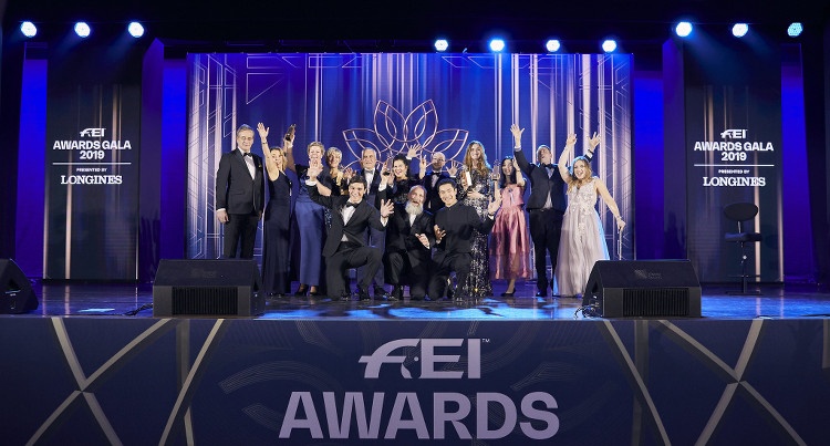 Wszyscy laureaci tegorocznej odsłony FEI Awards, fot. FEI/Liz Gregg